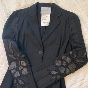 NWOT Richmond X Linen & Leather Black Blazer